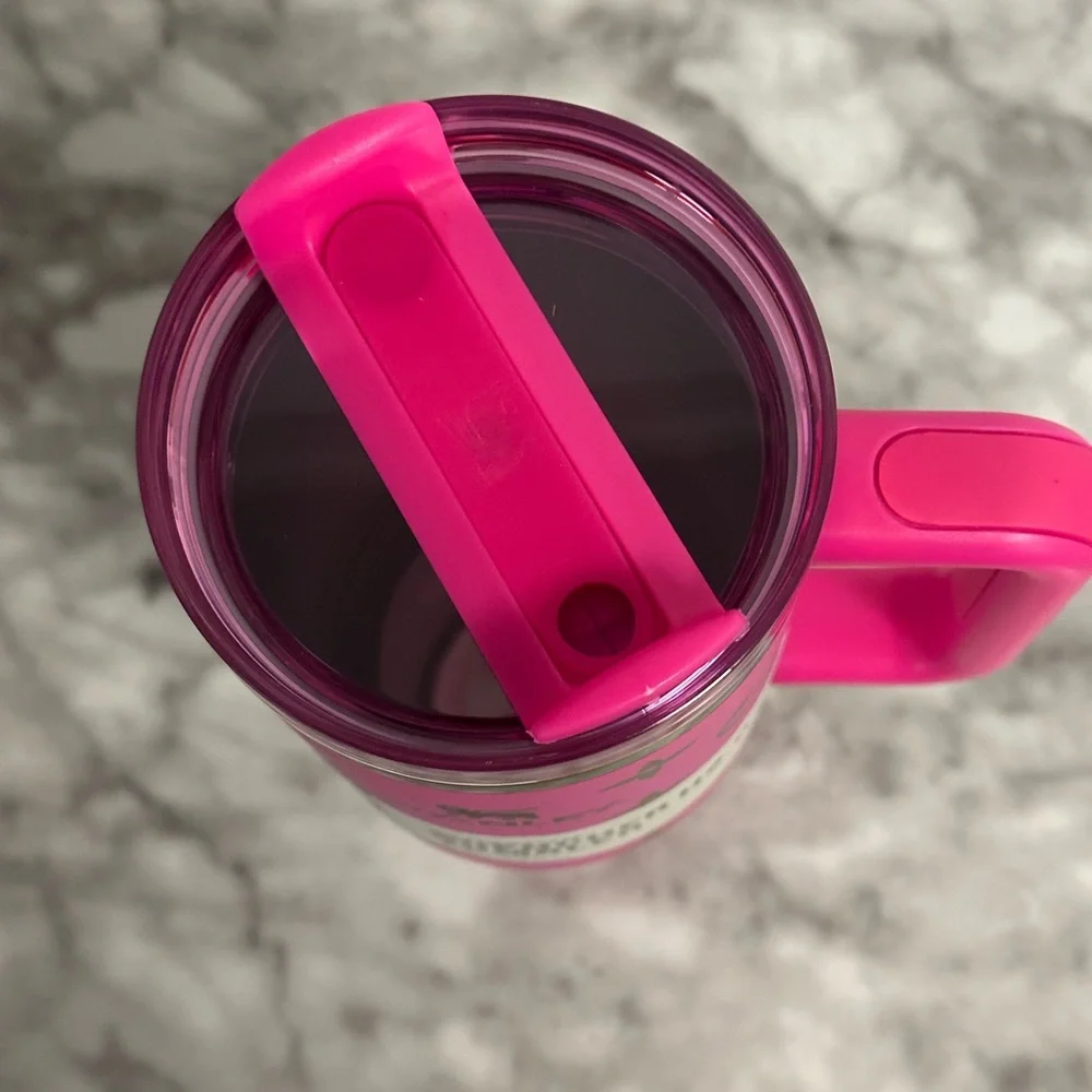 Stanley Hot Pink Travel Quencher Tumbler with Metallic Accents - Picture 3 of 11